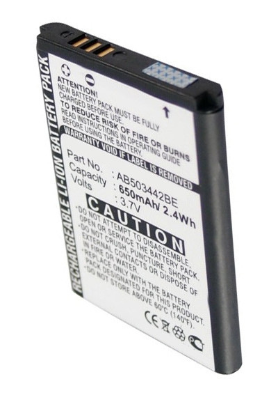 Samsung AB503442BE / AB503442BEC / AB553443BE accu (650 mAh, 123accu huismerk)  ASA00234 - 1