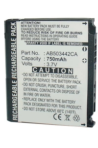 Samsung AB503442CA / AB503442BABSTD accu (750 mAh, 123accu huismerk)  ASA00257