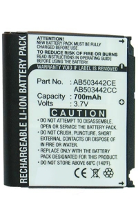 Samsung AB503442CE / AB503442CAB/ STD accu (700 mAh, 123accu huismerk)  ASA00248