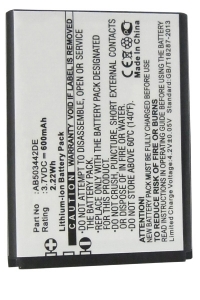 Samsung AB503442DE / AB503442DU accu (600 mAh, 123accu huismerk)  ASA01060