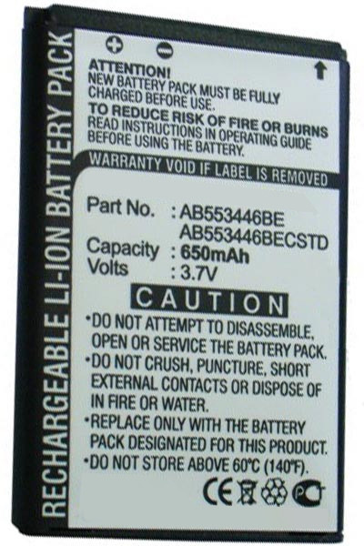 Samsung AB553446BE / AB553446BECSTD accu (650 mAh, 123accu huismerk)  ASA00254 - 1