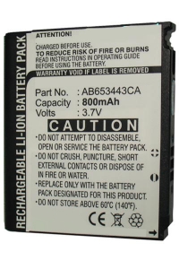 Samsung AB603443CA / AB603443AA accu (800 mAh, 123accu huismerk)  ASA00272