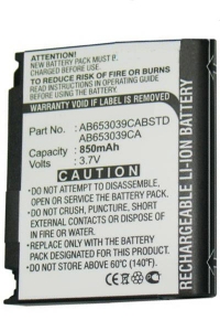 Samsung AB653039CA / AB653039CABSTD accu (850 mAh, 123accu huismerk)  ASA00450