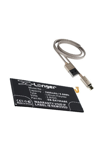Samsung EB-BA700ABE accu (3.8 V, 2600 mAh, 123accu huismerk)  ASA01701 - 1