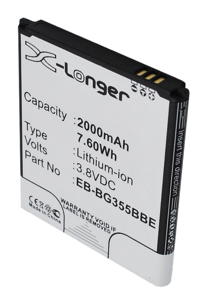 Samsung EB-BG355BBE accu (2000 mAh, 123accu huismerk)  ASA01228 - 1