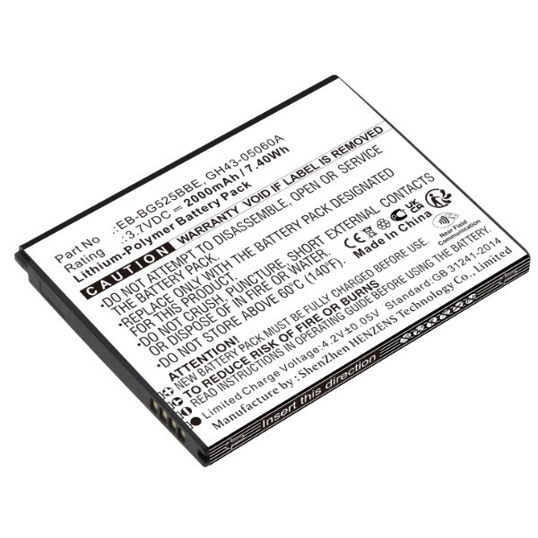 Samsung EB-BG525BBE / GH43-05060A accu (3.7 V, 2000 mAh, 123accu huismerk)  ASA02316 - 1