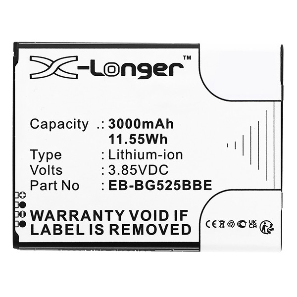 Samsung EB-BG525BBE / GH43-05060A accu (3.85V, 3000 mAh, 123accu huismerk)  ASA02327 - 2