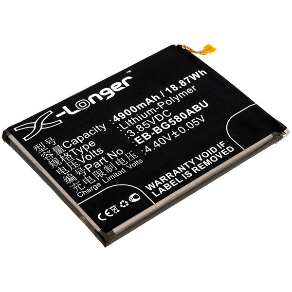 Samsung EB-BG580ABU / GH82-18701A accu (3.85 V, 4900 mAh, 123accu huismerk)  ASA02028 - 1