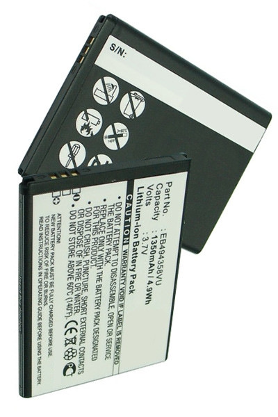 Samsung Galaxy Ace, Fit, Gio / EB494358VU / EB494358VUC accu (3.7 V, 1350 mAh, 123accu huismerk) ASA00321 - 1