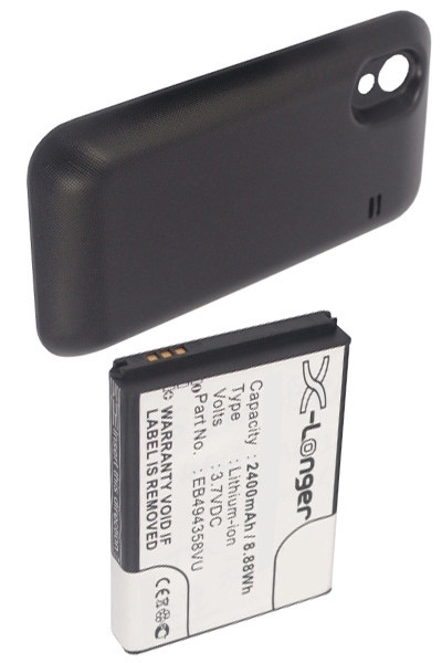 Samsung Galaxy Ace, Fit, Gio / EB494358VU hoge capaciteit accu (3.7 V, 2400 mAh, 123accu huismerk) ASA00594 - 1