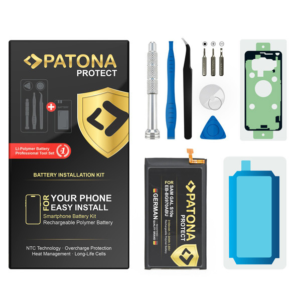 Samsung Galaxy S10e SM-G970F / EB-BG970BU accu met toolkit (3.85 V, 3000 mAh, PATONA) ASA02525 - 1