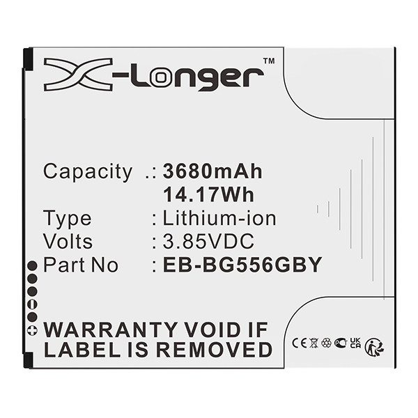 Samsung Galaxy Xcover7 / EB-BG556GBY / GH43-05199A accu (3.85 V, 3680 mAh, 123accu huismerk) ASA02471 - 1