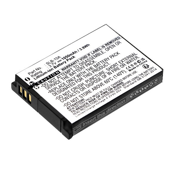 Samsung SLB-10A accu (3.7 V, 1050 mAh, 123accu huismerk) ASA00034 - 1