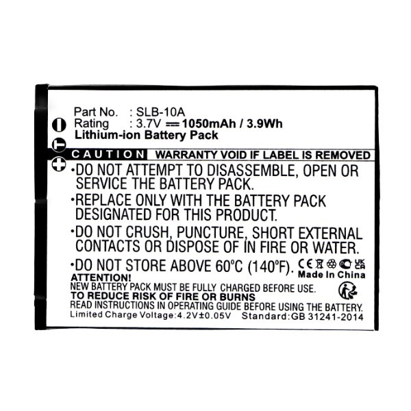 Samsung SLB-10A accu (3.7 V, 1050 mAh, 123accu huismerk) ASA00034 - 2