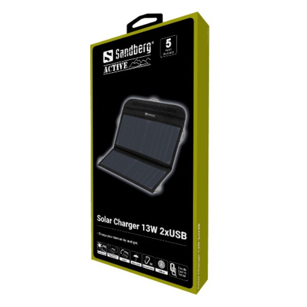 Sandberg Solar Charger (13W, 2x USB-A) ASA02124 - 2