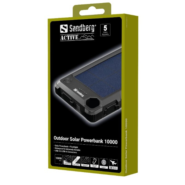 Sandberg Outdoor Solar Powerbank 10000 (10000 mAh, 37 Wh) ASA02079 - 2