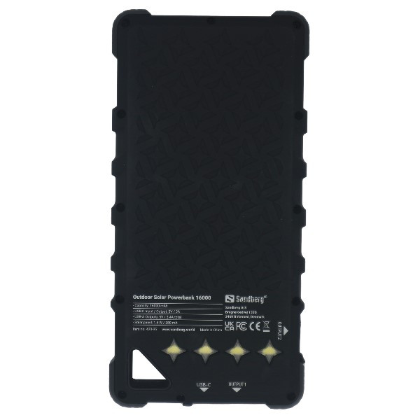 Sandberg Outdoor Solar Powerbank 16000 (16000 mAh, 59.2 Wh) ASA02012 - 2