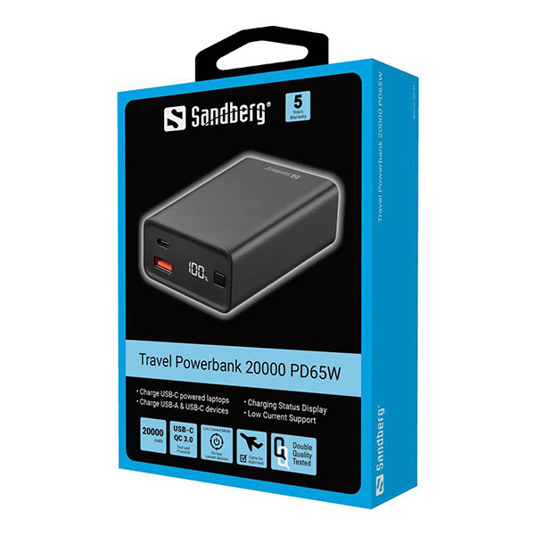 Sandberg Travel Powerbank 20000 PD65W (20000 mAh, 77 Wh) ASA02446 - 3