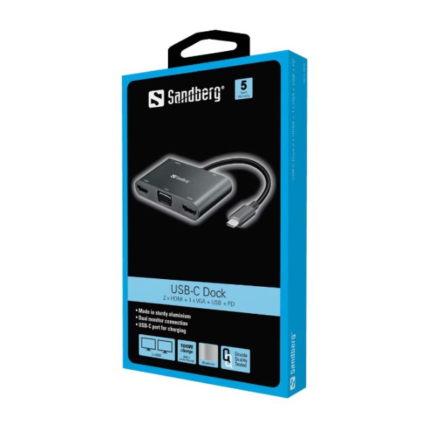Sandberg USB-C Dock  ASA02371 - 3