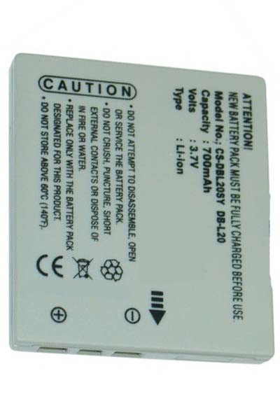 Sanyo DB-L20 / DB-L20A accu (700 mAh, 123accu huismerk)  ASA00960 - 1