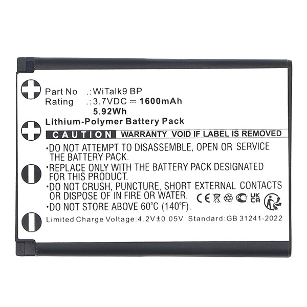Saramonic WiTalk9 BP accu (3.7 V, 1600 mAh, 123accu huismerk) ASA02486 - 3
