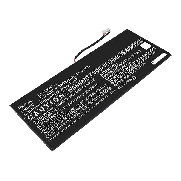 Schenker L140BAT-4 accu (7.7 V, 9300 mAh, 123accu huismerk) ASC00070 - 1