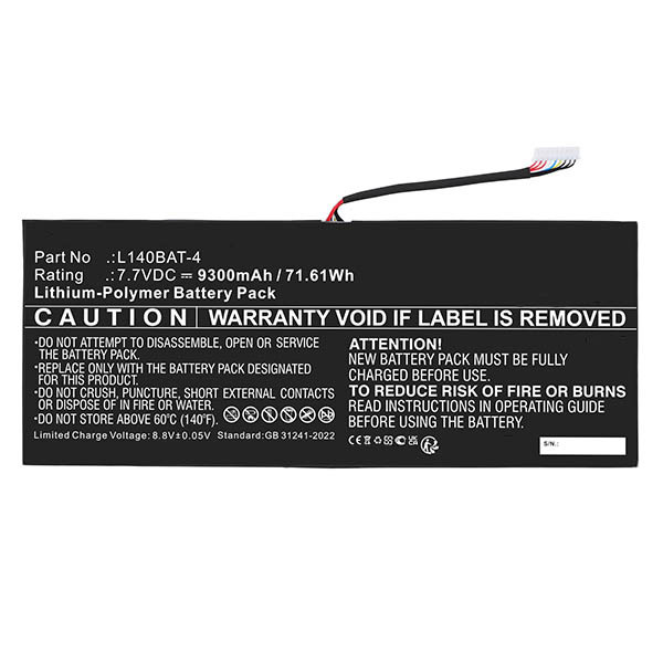 Schenker L140BAT-4 accu (7.7 V, 9300 mAh, 123accu huismerk) ASC00070 - 2