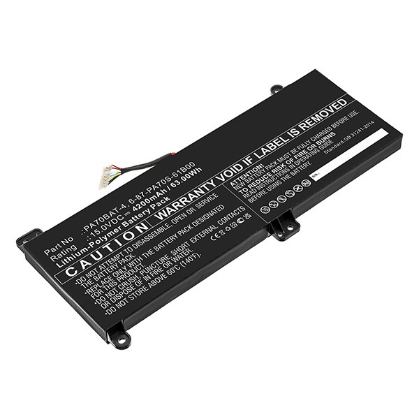 Schenker PA70BAT-4 / 6-87-PA70S-61B00 accu (15 V, 4200 mAh, 123accu huismerk)  ASC00050 - 1