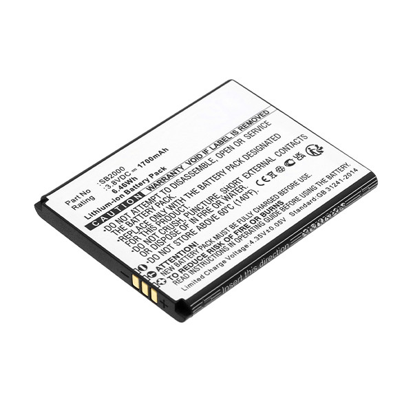 Schok SB2000 accu (1700 mAh, 123accu huismerk)  ASC00063 - 1
