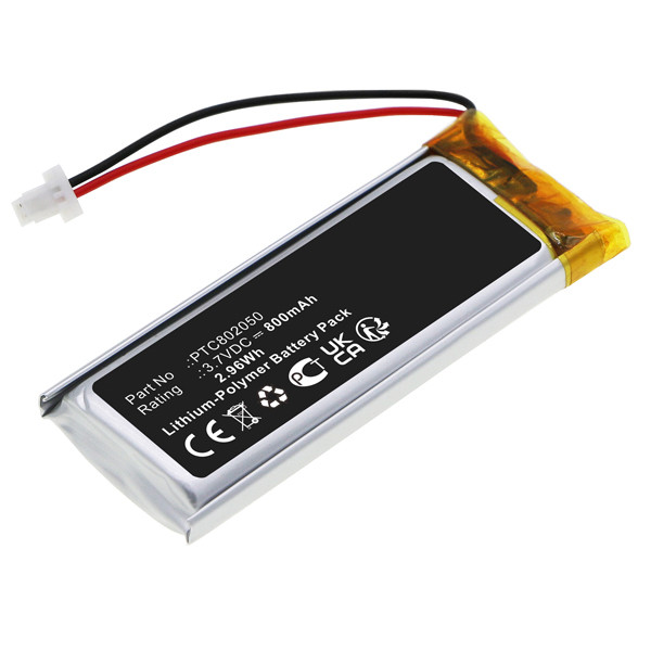 Sena 170820 / PTC802050 accu (3.7 V, 800 mAh, 123accu huismerk) ASE00150 - 1