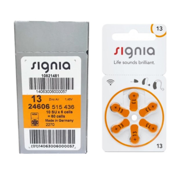 Siemens Signia 13 / PR48 / Oranje gehoorapparaat batterij 60 stuks  ASI00219 - 1