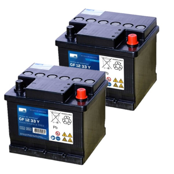 2 stuks: Sonnenschein GF12 33 Y / GF12 033 Y Deep Cycle Gel accu's (12V, 38Ah) ASO01235 - 1