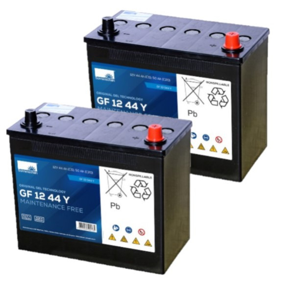 2 stuks: Sonnenschein GF12 44 Y / GF12 044 Y Deep Cycle Gel accu's (12V, 50 Ah) ASO01240 - 1