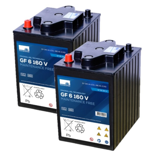 2 stuks: Sonnenschein GF6-160V / GF6 160 V Deep Cycle Gel accu's (6V, 196 Ah) ASO01171 - 1