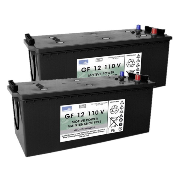 2 stuks: Sonnenschein GF 12 110 V / GF12110V Deep Cycle Gel accu's (12V, 116Ah) ASO01262 - 1