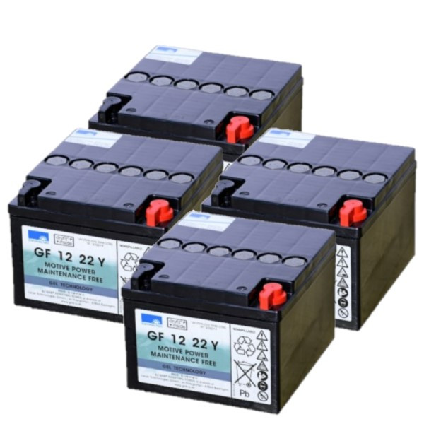 4 stuks: Sonnenschein GF12 22 Y / GF12 022 Y Deep Cycle Gel accu's (12V, 24Ah) ASO01233 - 1