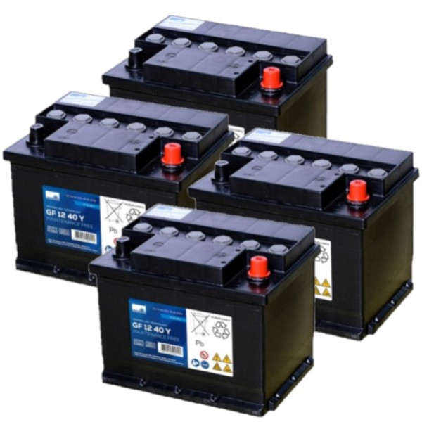 4 stuks: Sonnenschein GF12 40 Y / GF12 040 Y Deep Cycle Gel accu's (12V, 48 Ah) ASO01231 - 1