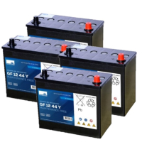 4 stuks: Sonnenschein GF12 44 Y / GF12 044 Y Deep Cycle Gel accu's (12V, 50 Ah) ASO01241
