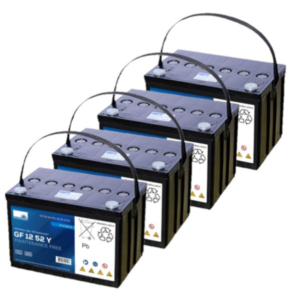 4 stuks: Sonnenschein  GF12 52 Y / GF12-52Y  Deep Cycle Gel accu's (12V 60 Ah) ASO01249 - 1