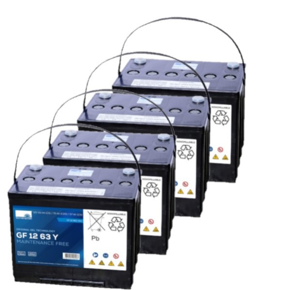 4 stuks: Sonnenschein GF12 63 Y / GF12 063 Y Deep Cycle Gel accu's (12V, 70Ah) ASO01253 - 1