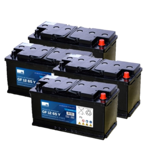 4 stuks: Sonnenschein GF12 65 Y / GF12 065 Y Deep Cycle Gel accu's (12V, 78Ah) ASO01255 - 1