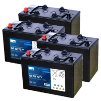 4 stuks: Sonnenschein GF12 72 Y / GF12 072 Y Deep Cycle Gel accu's (12V, 80Ah) ASO01257