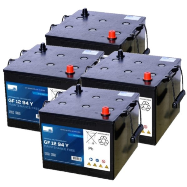 4 stuks: Sonnenschein GF12 94 Y / GF12 094 Y Deep Cycle Gel accu's (12V, 110Ah) ASO01259 - 1