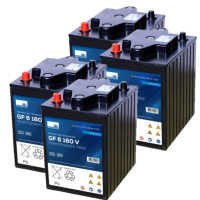 4 stuks: Sonnenschein GF6-160V / GF6 160 V Deep Cycle Gel accu's (6V, 196 Ah) ASO01172