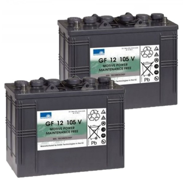 2 stuks: Sonnenschein GF 12 105 V / GF12105V Gel accu's (12V, 120 Ah) ASO01164 - 1