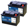 2 stuks: Sonnenschein GF 12 50 V / GF1250V Deep Cycle Gel accu's (12V, 55 Ah)