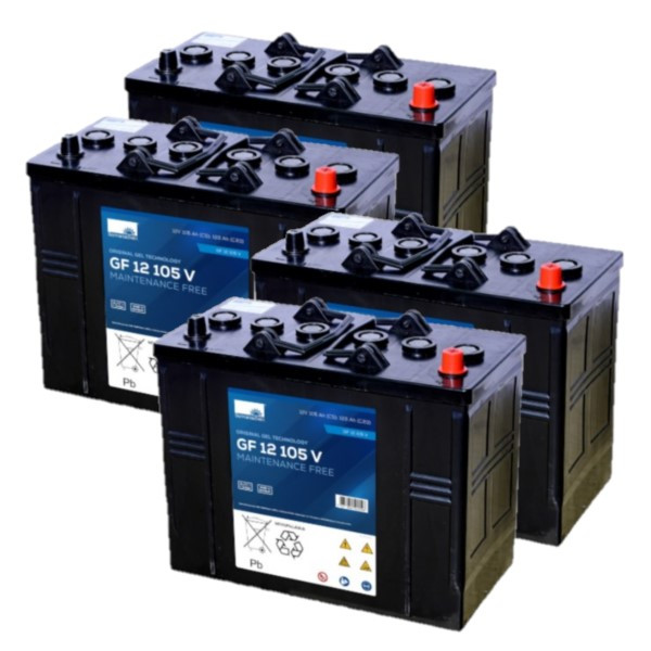 4 stuks: Sonnenschein GF 12 105 V / GF12105V Deep Cycle Gel accu's (12V, 120Ah) ASO01167 - 1