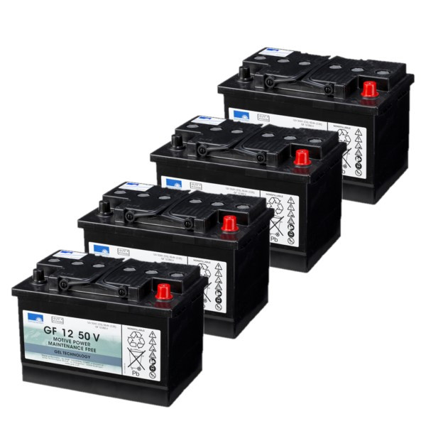 4 stuks: Sonnenschein GF 12 50 V / GF1250V Gel accu's (12V, 55 Ah) ASO01165 - 1