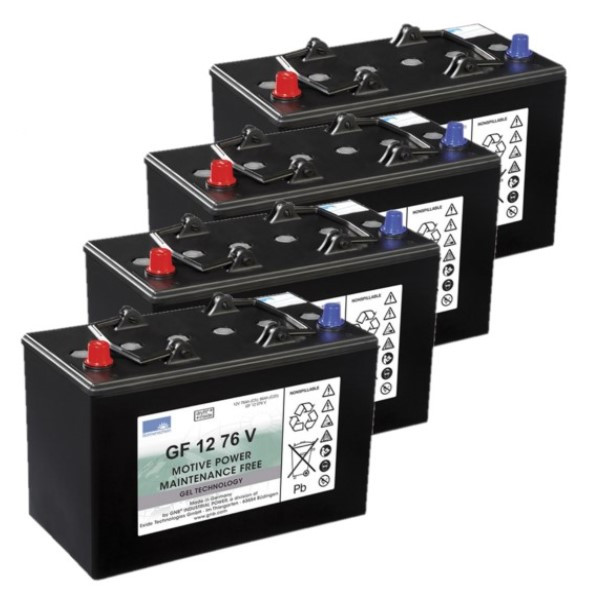 4 stuks: Sonnenschein GF 12 76 V / GF1276V Gel accu's (12V, 86 Ah) ASO01166 - 1