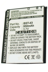 SonyEricsson BST-43 accu (950 mAh, 123accu huismerk)  ASO00156